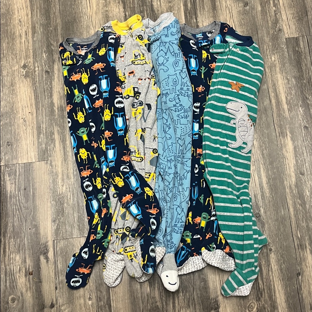 Carters toddler boys footed fleece pajamas size 24 Months